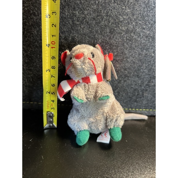 Ty DICKENS The Christmas Mouse 🎄‎ Baby Beanie 3-4" Holiday Ornament New - Picture 2 of 9